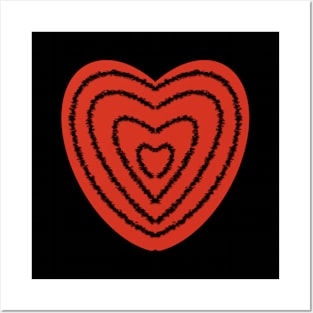 Red Heart on Black Posters and Art